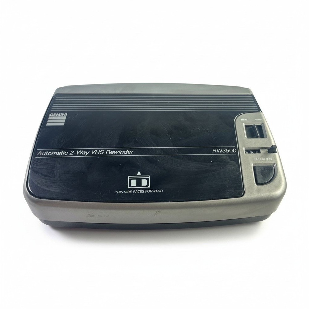 Gemini RW3500 Automatic 2-Way VHS Rewinder Forwarder Silver Black 1993 Vintage